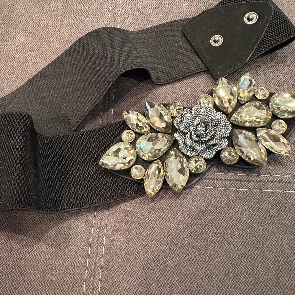 Bejeweled Elastic Accent Belt